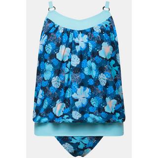 Ulla Popken  Tankini à imprimé floral. Bonnets souples et bretelles ajustables. Matières recyclées 