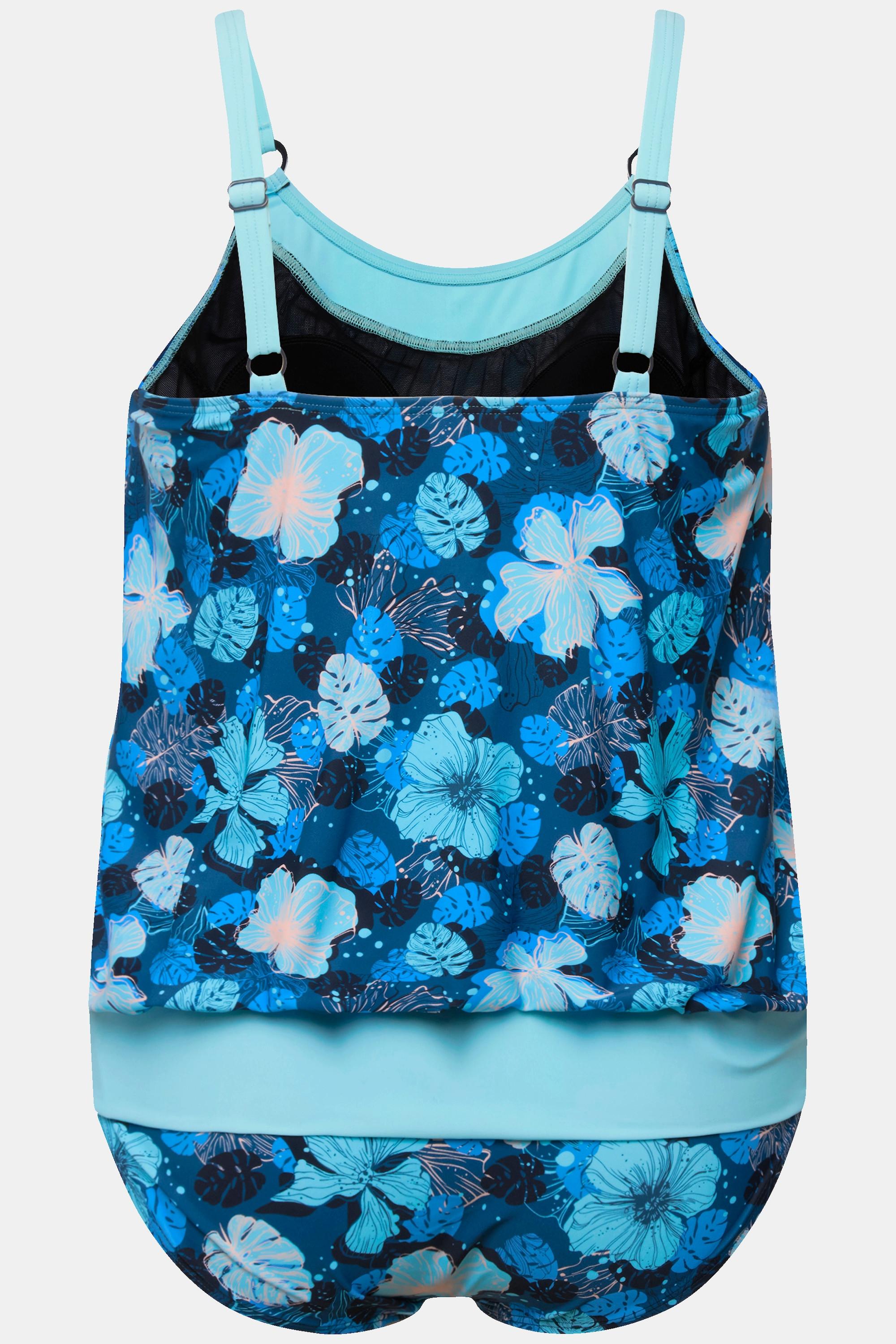 Ulla Popken  Tankini, Blumen, Softcups, Träger verstellbar 