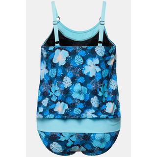 Ulla Popken  Tankini à imprimé floral. Bonnets souples et bretelles ajustables. Matières recyclées 