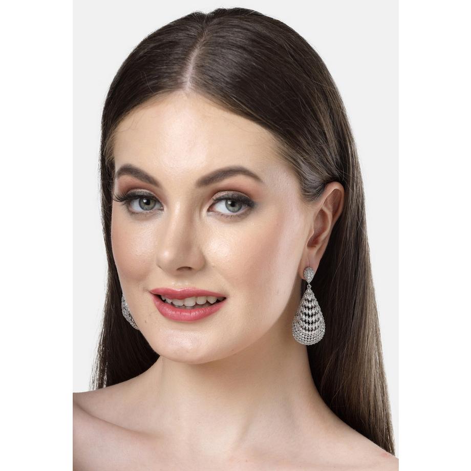 AVANT-GARDE PARIS  Diva Kollektion Zirkonia-Funkelnde Hohle Tropfenohrringe 