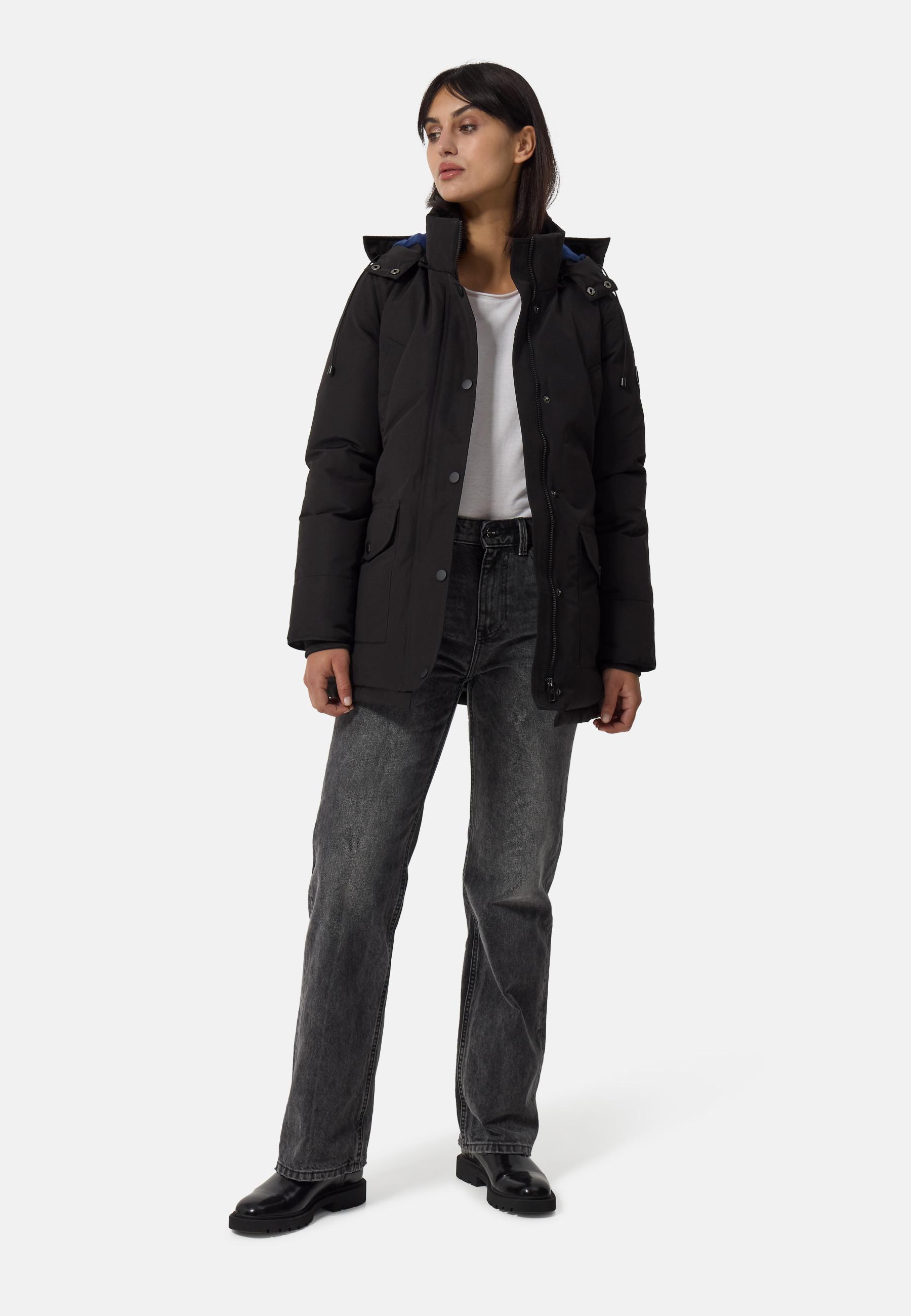 CASH-MERE.CH Daunenparka Mantel mit Kapuze und Kaschmirfutter  