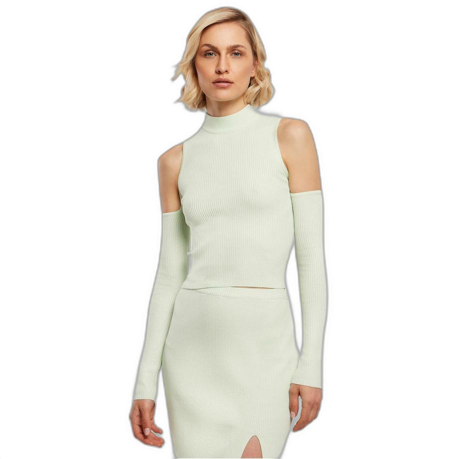 URBAN CLASSICS Geripptes Langarmshirt mit Cut-Out Schultern  