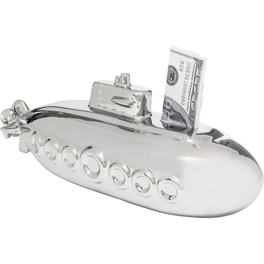 KARE Design  Tirelire Submarine argent 11 