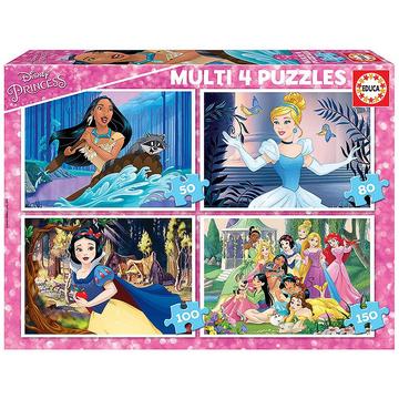 Puzzle 4 in1 Disney Princess (50/80/100/150)