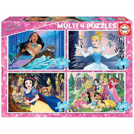 Educa  Puzzle 4 in1 Disney Princess (50/80/100/150) 