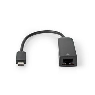 Nedis  Scheda di rete USB | USB 3.2 Gen 1 | 1000 Mbps | USB-C™ Maschio | RJ45 Femmina | 0,20 m | Rotonda | Nichelata | Rame colorato | Nero | Busta 