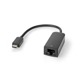 Nedis  Carte réseau USB | USB 3.2 Gen 1 | 1000 Mbps | USB-C™ mâle | RJ45 femelle | 0.20 m | Rond | Nickelé | Cuivre teinté | Noir | Enveloppe 