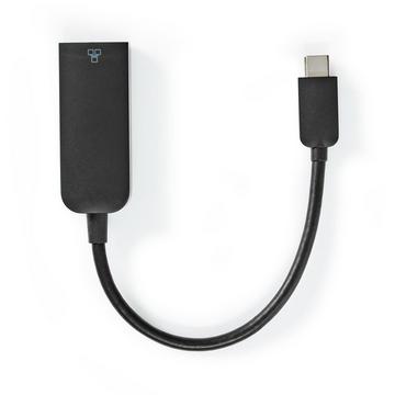 USB-Netzwerkkarte | USB 3.2 Gen 1 | 1000 Mbps | USB-C™ Stecker | RJ45 Buchse | 0,20 m | Rund | Vernickelt | Getöntes Kupfer | Schwarz | Umschlag