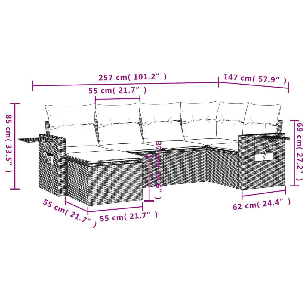 VidaXL Ensemble de canapés de jardin rotin synthétique  