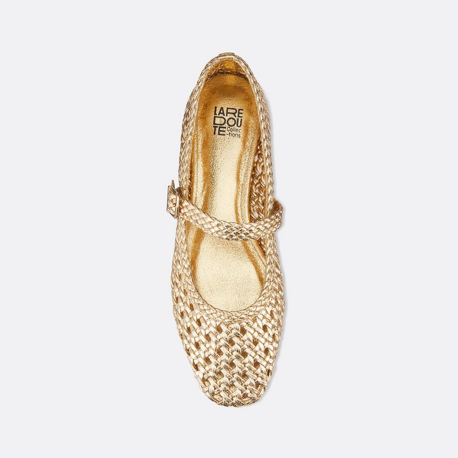 La Redoute Collections Geflochtene Riemchen Ballerinas in Metallic Optik  