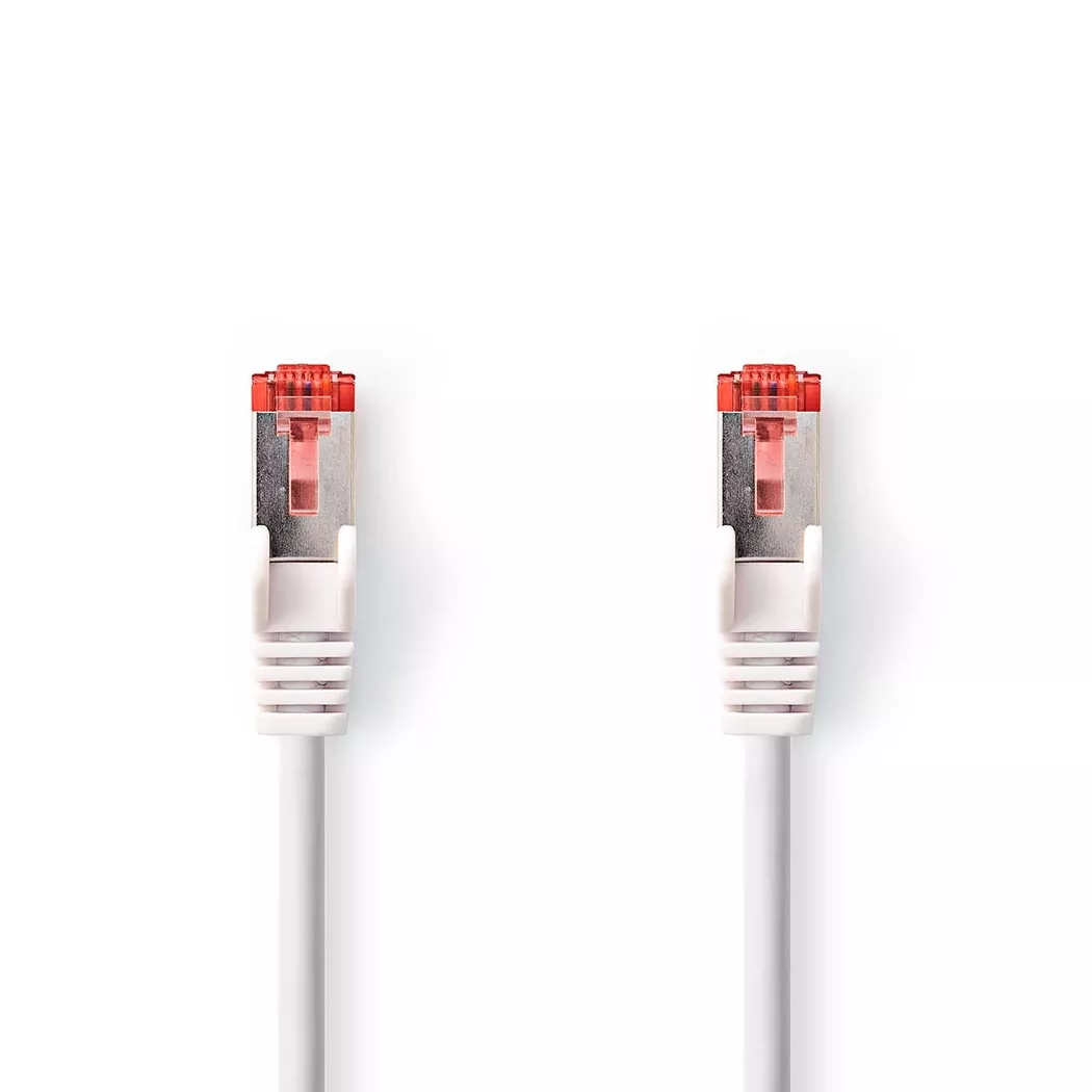 Nedis – CAT6 Netzwerkkabel | RJ45 Stecker S/FTP 7,50 m Rund LSZH Weiß Etikett, One Size