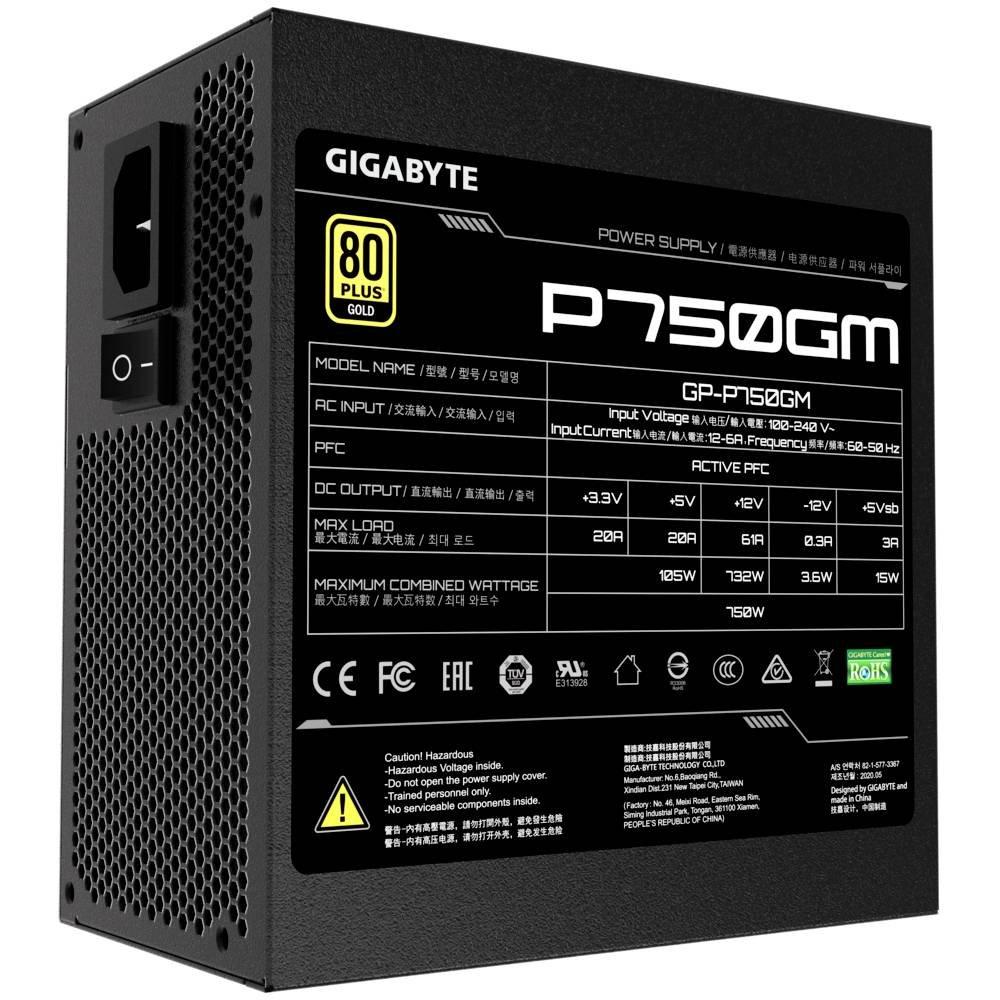 Gigabyte  P750GM alimentatore per computer 750 W 20+4 pin ATX ATX Nero 