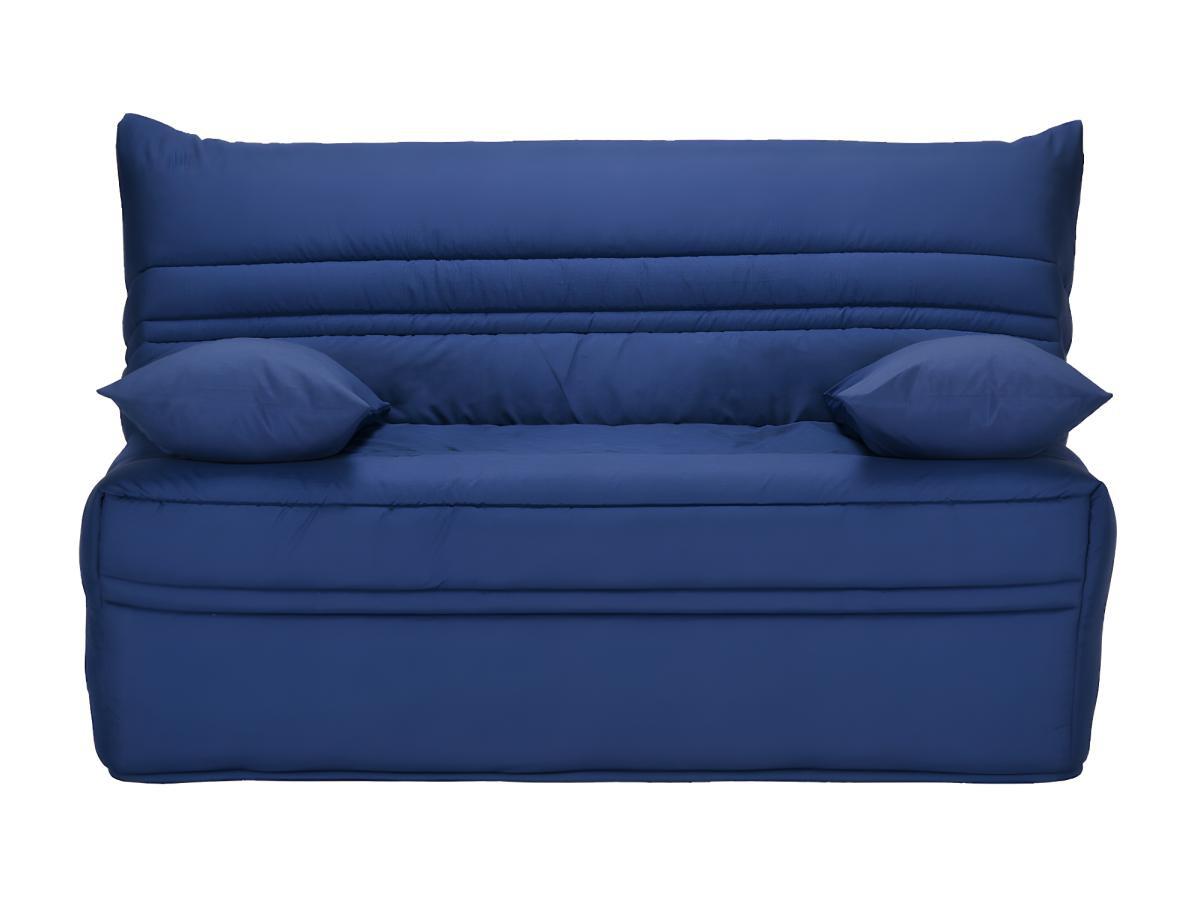 Vente-unique Divano letto BZ con chiusura assistita 140 x 190 cm 100% Cotone Blu - CANYON II  