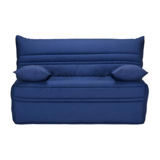 Vente-unique Divano letto BZ con chiusura assistita 140 x 190 cm 100% Cotone Blu - CANYON II  