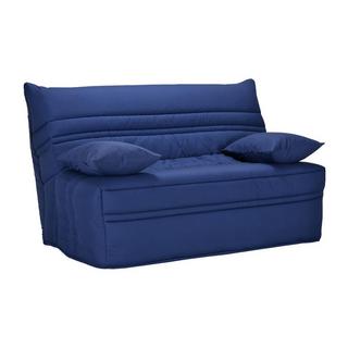 Vente-unique Divano letto BZ con chiusura assistita 140 x 190 cm 100% Cotone Blu - CANYON II  