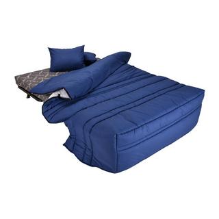 Vente-unique Divano letto BZ con chiusura assistita 140 x 190 cm 100% Cotone Blu - CANYON II  