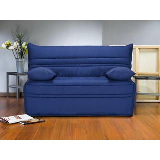 Vente-unique Schlafsofa Klappsofa - Schließhilfe - Baumwolle - 140 x 190 cm - Blau - CANYON III  