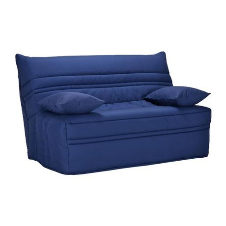 Vente-unique Divano letto BZ con chiusura assistita 140 x 190 cm 100% Cotone Blu - CANYON II  