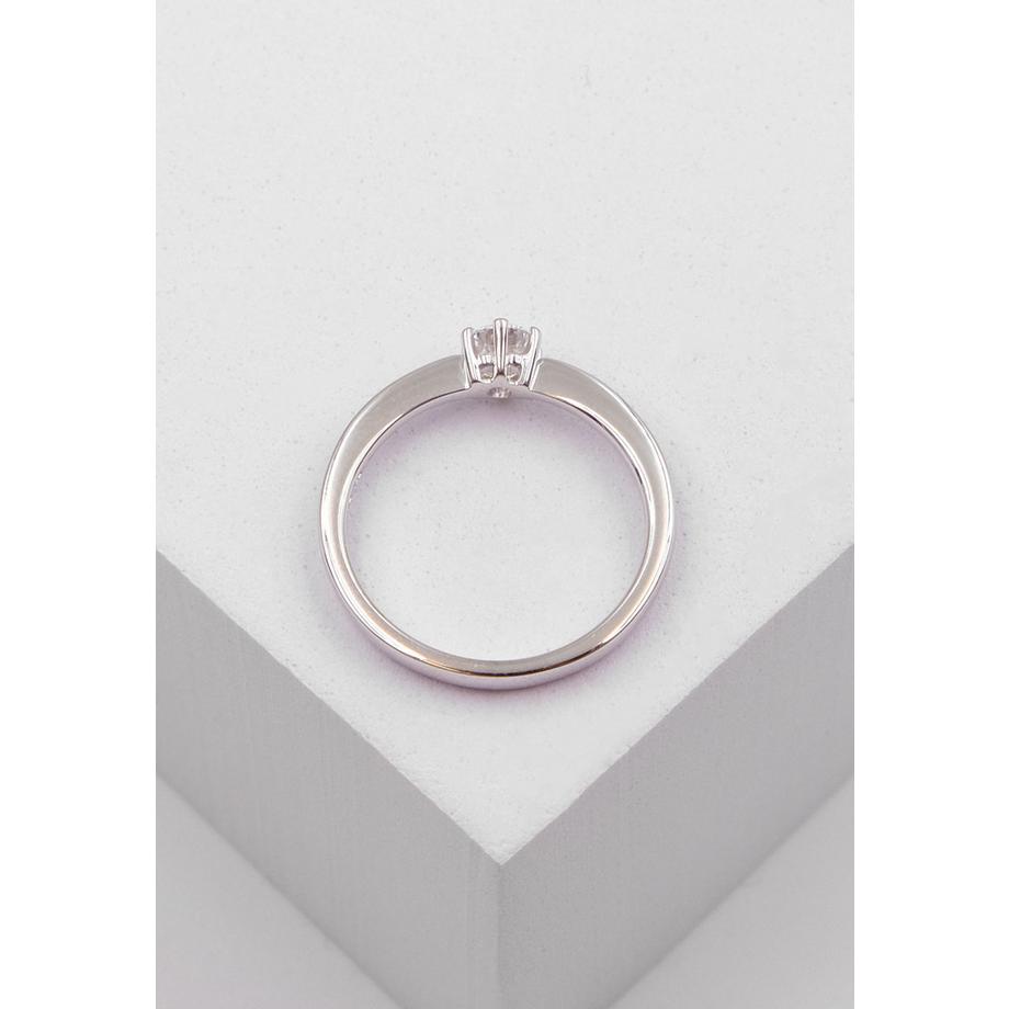 MUAU Schmuck  Bague Solitaire Diamant 0.30ct. or blanc 750 