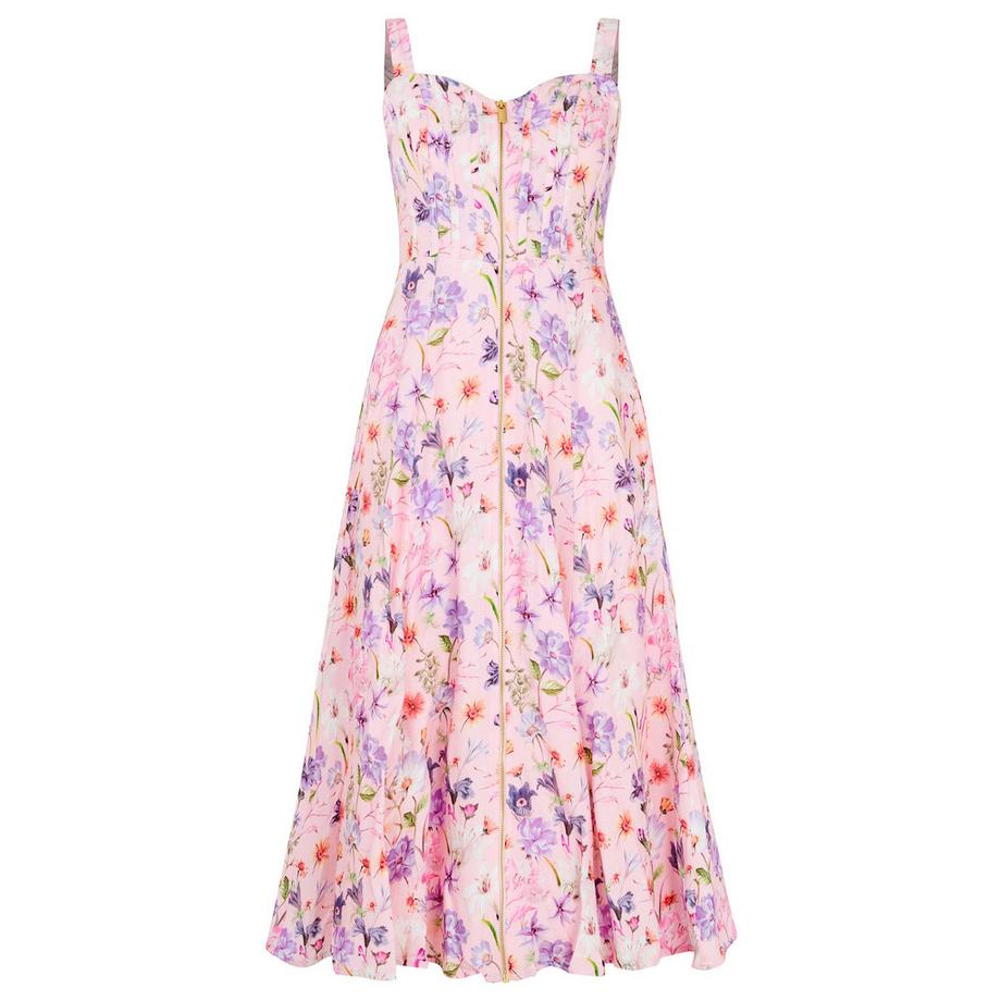 Joe Browns Leinenmix Kleid Herzausschnitt Reissverschluss  