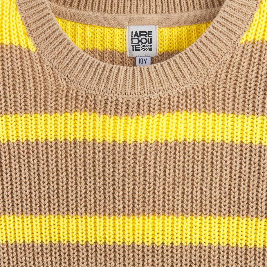 La Redoute Collections  Pull col rond rayé en maille côtelée 