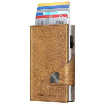 Wallet CLICK & slide Glitter Goldmarrone, argento