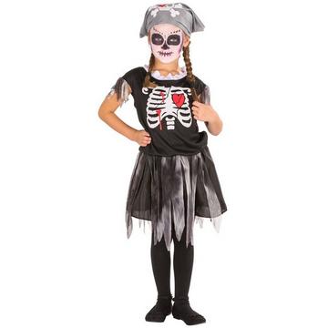 Süsses Girlie Piraten Skelett Kostüm