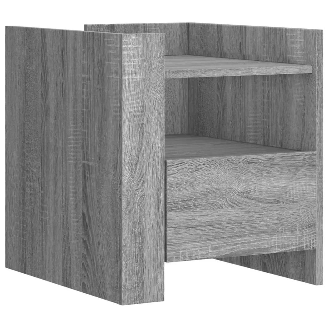 Table de chevet sonoma gris 45x50x50 cm bois d ingénierie