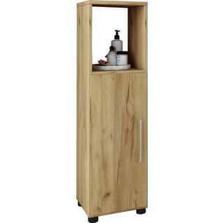VCM Holz Midischrank | Badschrank mit offenem Fach und einer Drehtür | Maße H. 93 x B. 31 x T. 30 cm | Midischrank - Flandu  