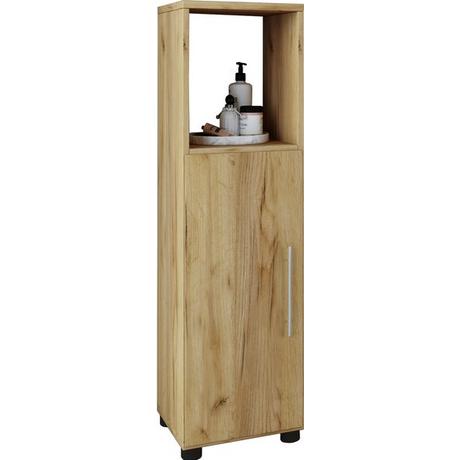 VCM Holz Midischrank | Badschrank mit offenem Fach und einer Drehtür | Maße H. 93 x B. 31 x T. 30 cm | Midischrank - Flandu  