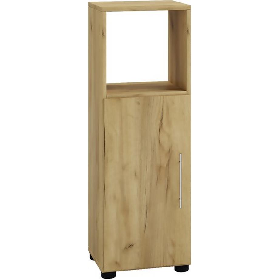 VCM Holz Midischrank | Badschrank mit offenem Fach und einer Drehtür | Maße H. 93 x B. 31 x T. 30 cm | Midischrank - Flandu  