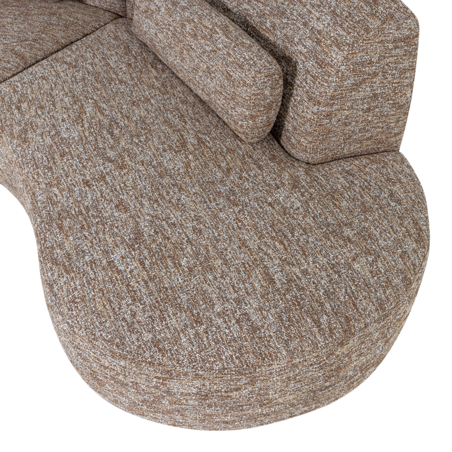 mutoni Canapé Batavier semi-circulaire 4 places Mélange marron clair 254  