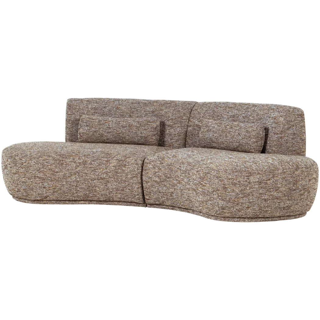 mutoni - Sofa Batavier halbrund 4-Sitz Melange hellbraun 254, One Size