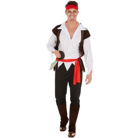 Tectake  Costume pour homme Capitaine pirate Barbe bouclée 