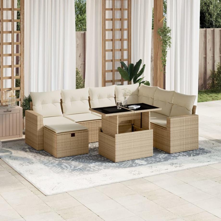 VidaXL Ensemble de canapés de jardin rotin synthétique  