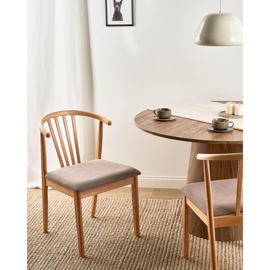 Beliani Lot de 2 chaises de salle à manger en Bois d'hévéa  CRAIG  