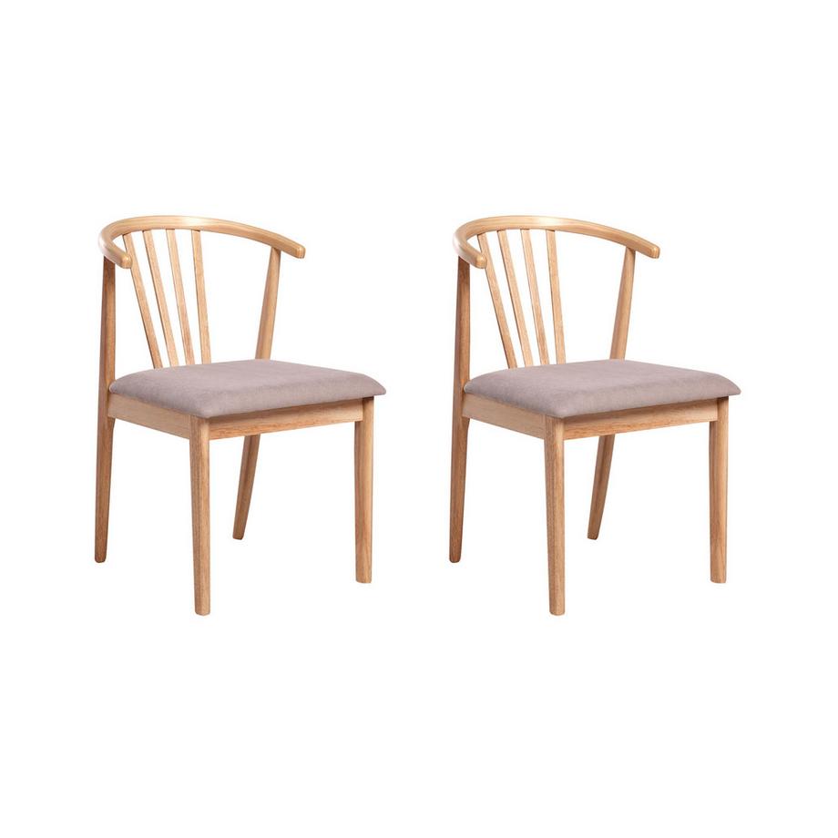 Lot de 2 chaises de salle à manger en Bois d'hévéa  CRAIG