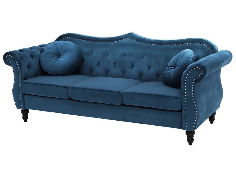 Beliani 3 Sitzer Sofa aus Samtstoff Glamourös SKIEN  