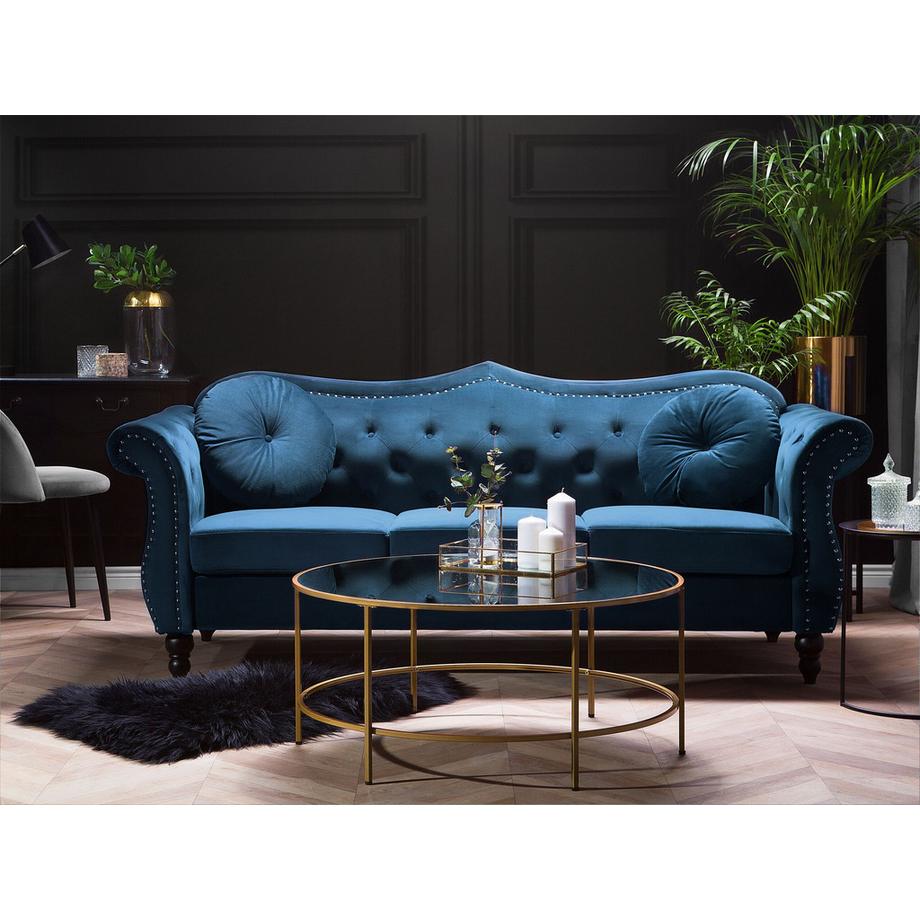 Beliani 3 Sitzer Sofa aus Samtstoff Glamourös SKIEN  