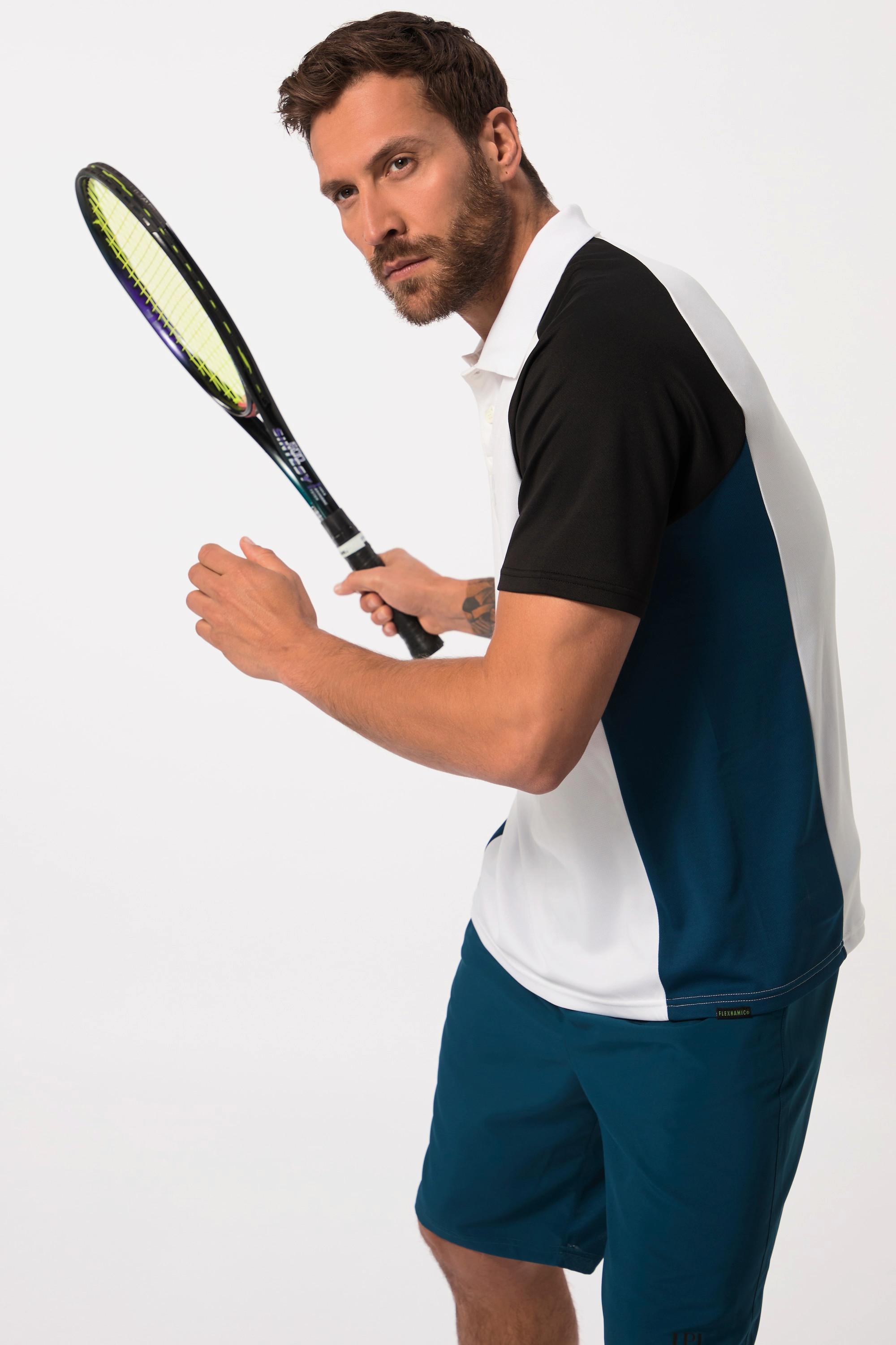 JP1880  Maglia polo da tennis con FLEXNAMIC®, QuickDry e mezze maniche 