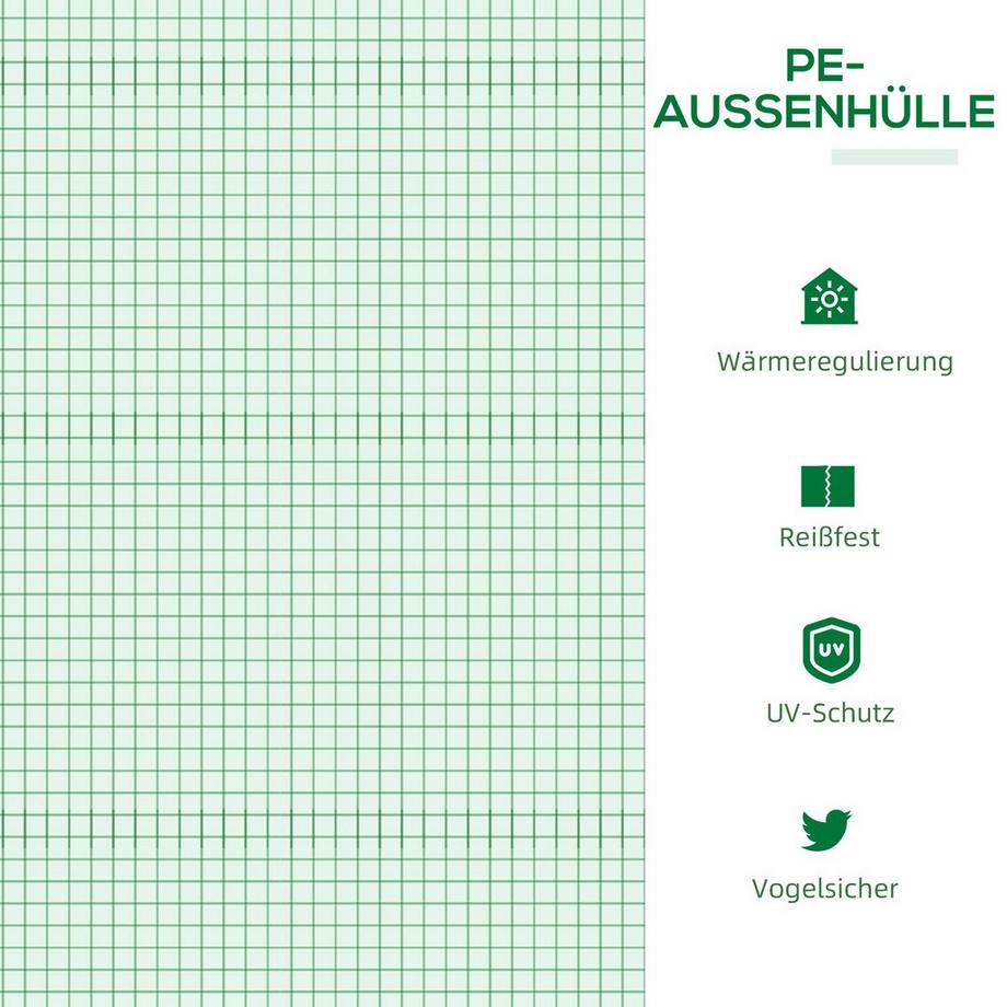 Northio  Gewächshaus Mit Fenster, Pe Treibhaus, Tomatenhaus, Frühbeet, 180X60X60Cm, Grün 