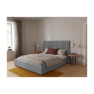 Vente-unique Bett mit Bettkasten BettKopfteil Stoff SARAH  