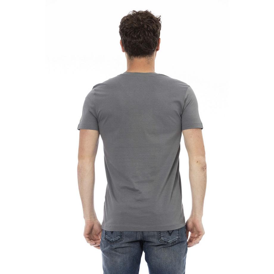 TRUSSARDI T-shirt manches courtes col en V avec imprimé graphique  