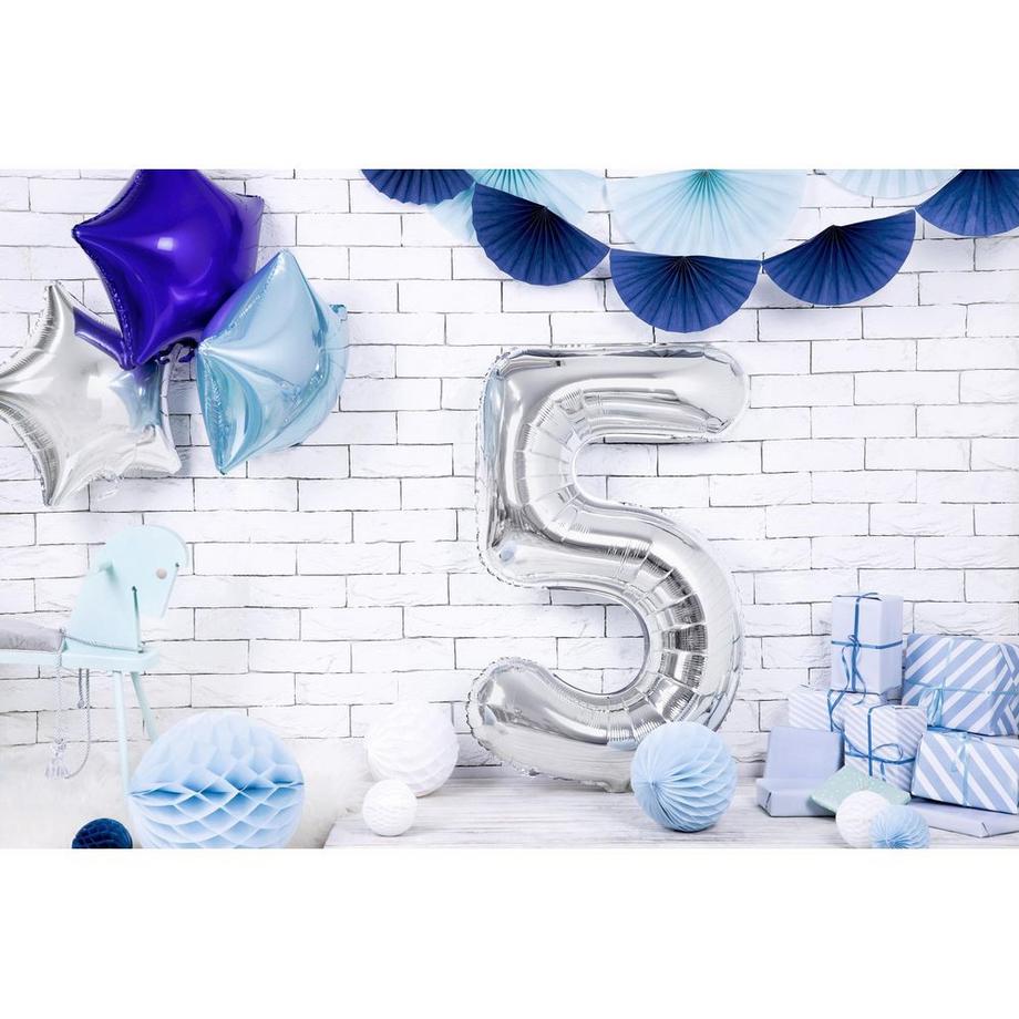 PartyDeco  Folienballon Zahl 5 
