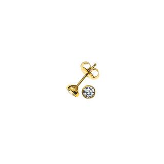 MUAU Schmuck  Clous d'oreilles solitaires monture or jaune 750 diamants 0,20ct. 5mm 