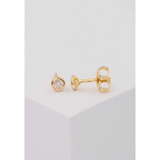 MUAU Schmuck  Clous d'oreilles solitaires monture or jaune 750 diamants 0,20ct. 5mm 