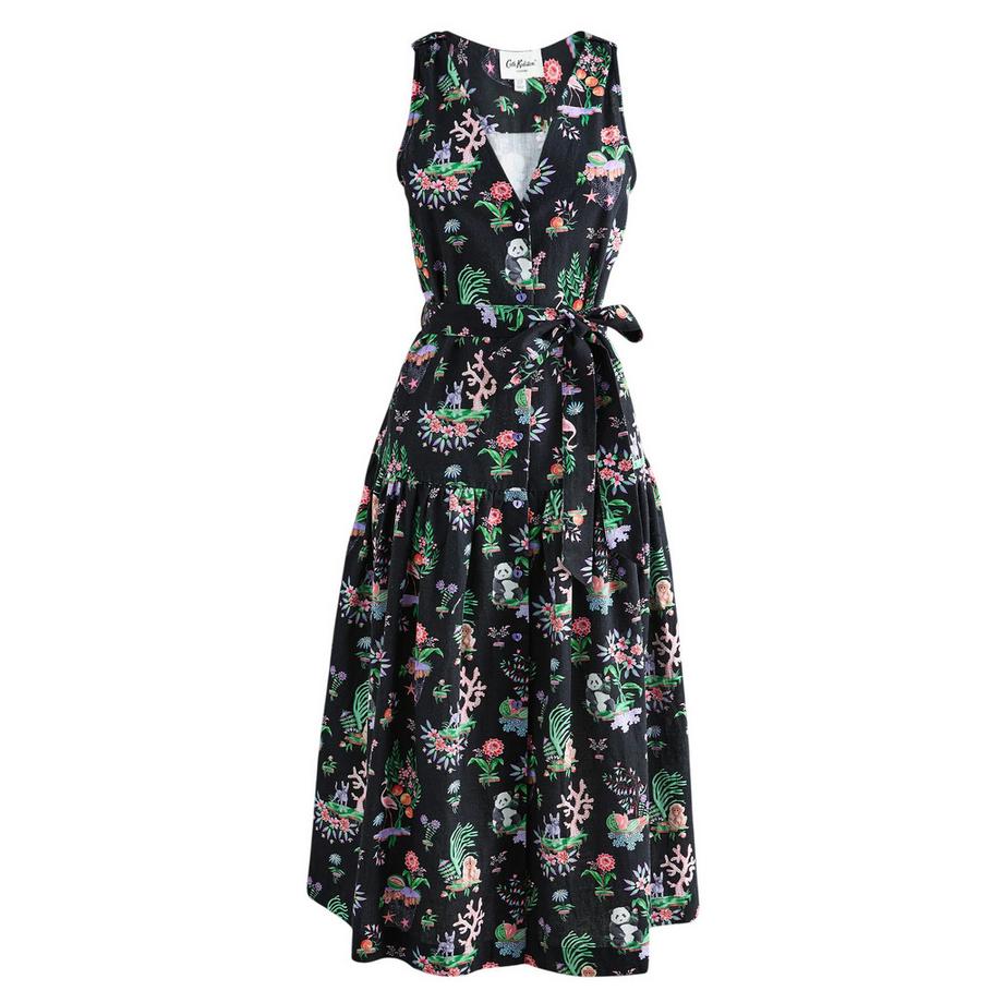 Midikleid  ,  Fließend, Ärmellos