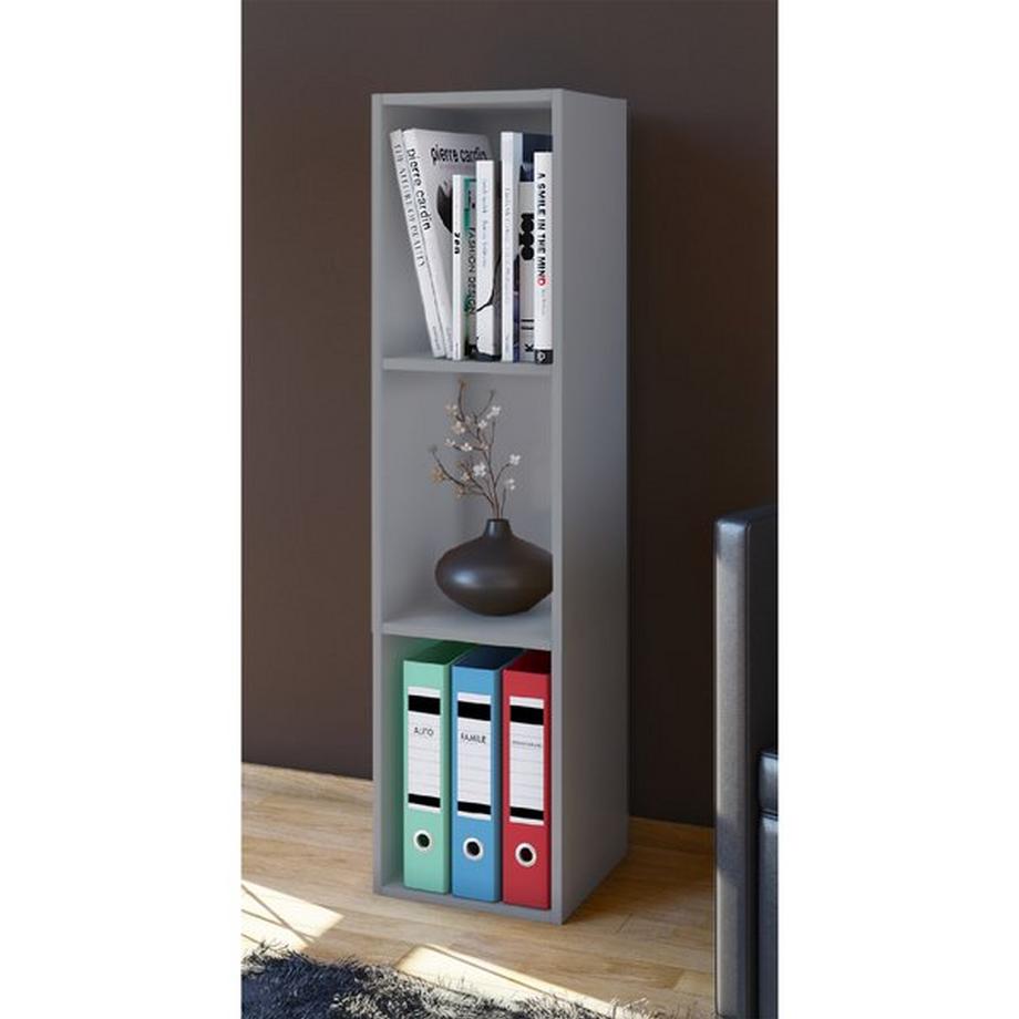 VCM Bois Stand Rangement Étagère sur pied Bibliothèque Déco Étagère Mendas 3 compartiments  