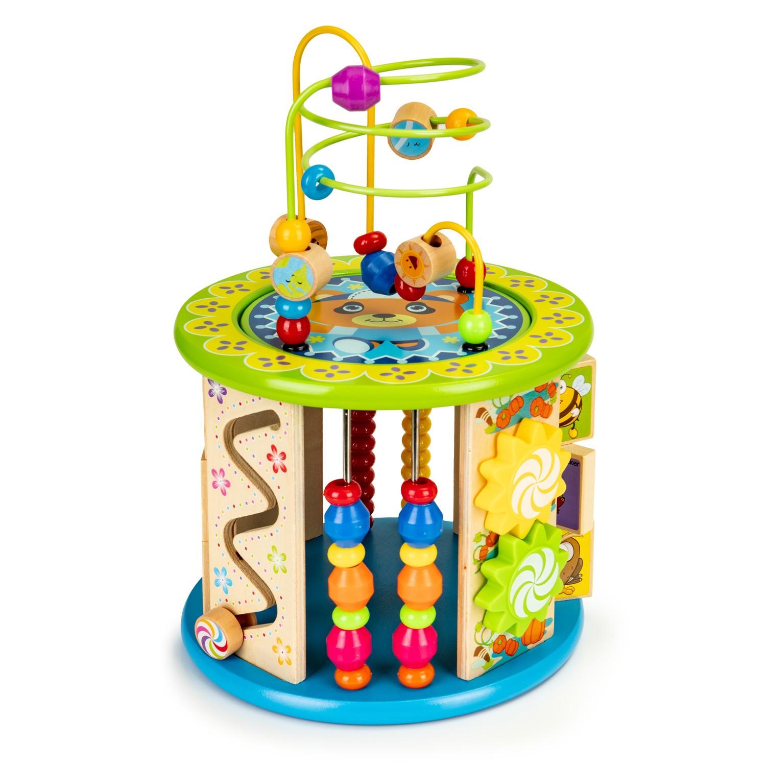 Northio  Cubo educativo in legno con giochi, blocchi, pesca 