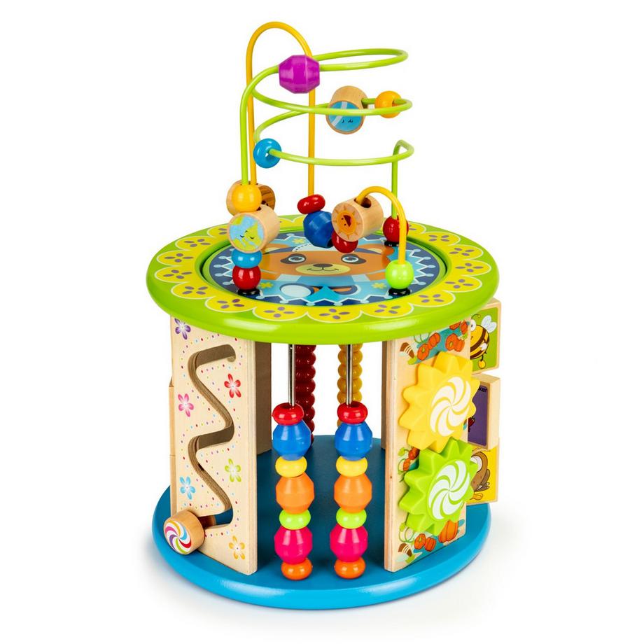 Northio  Cube éducatif en bois avec jeux, blocs, pêche 